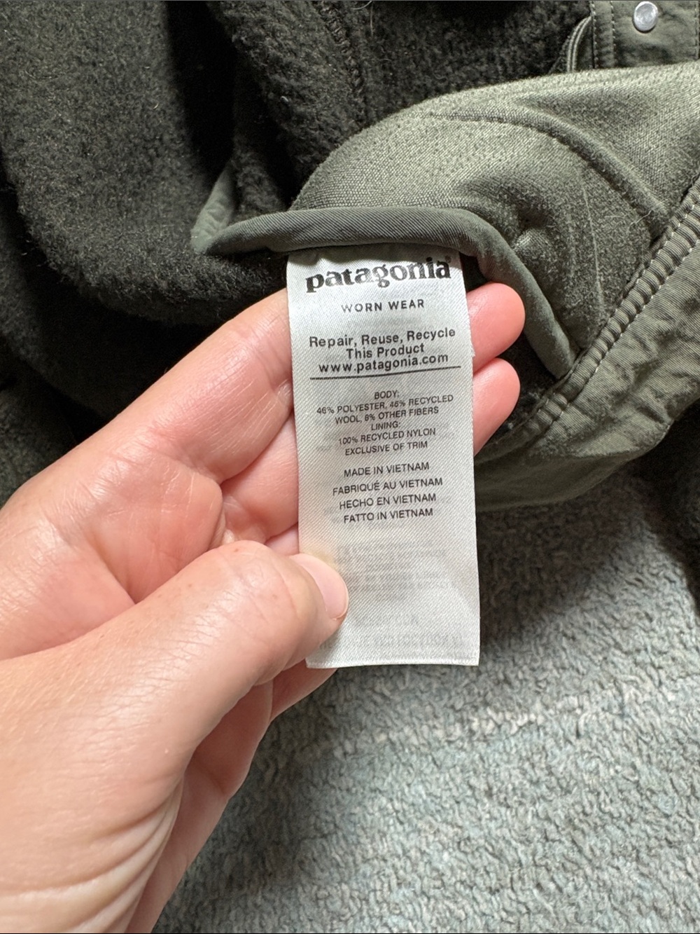 Patagonia Dark Olive Wool Jacket - Picture 6 of 6